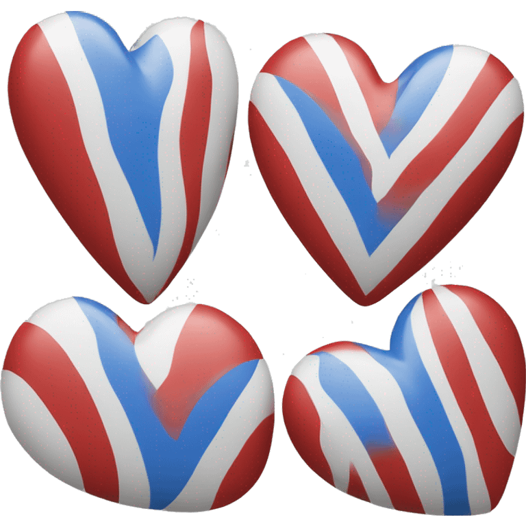 heart with one blue one red and one white stripe emoji