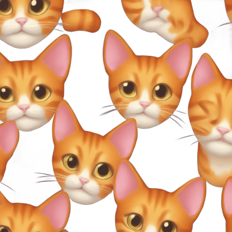 Orange cat in a coquette core aesthetic  emoji