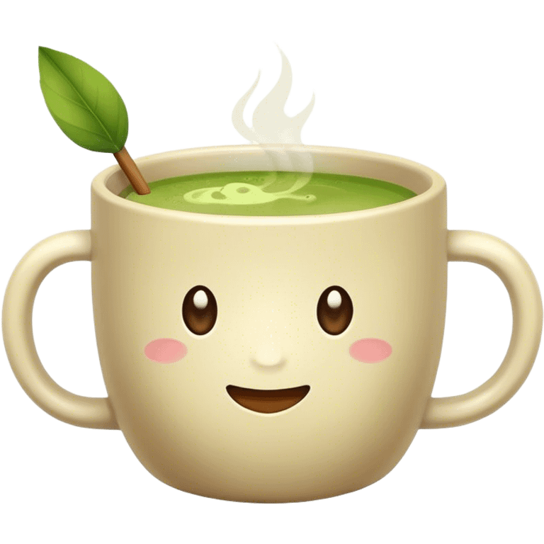 realistic looking matcha in all beige mug emoji