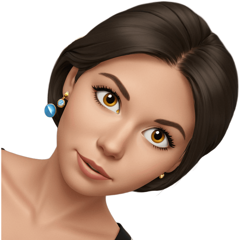 elegant girl with earrings emoji