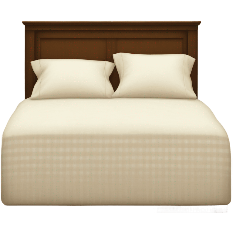 bed with white and cream gingham sheets emoji