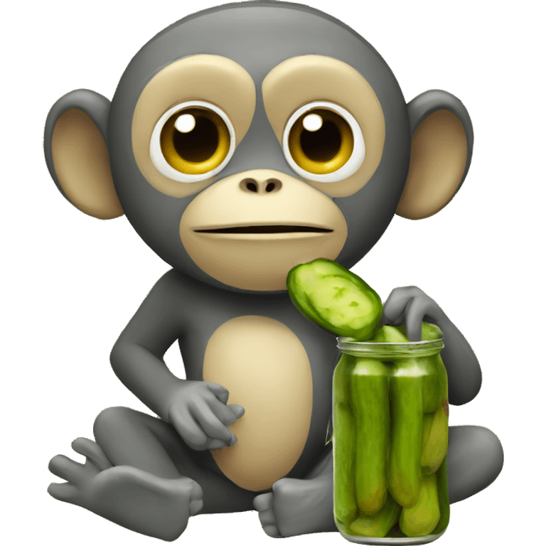 Monkeys eating pickles emoji