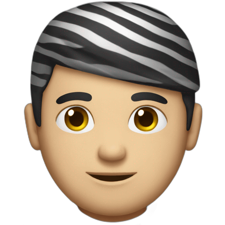 a burglar wearing a black and white striped t-shirt emoji