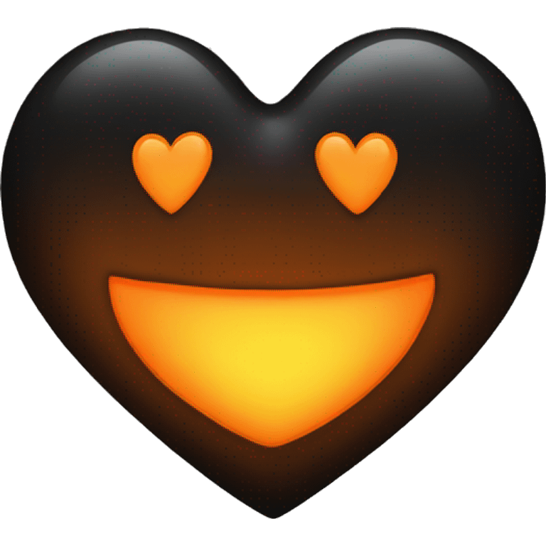 a black and orange glowing heart emoji