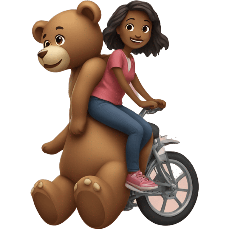 Girl riding giant teddy bear  emoji