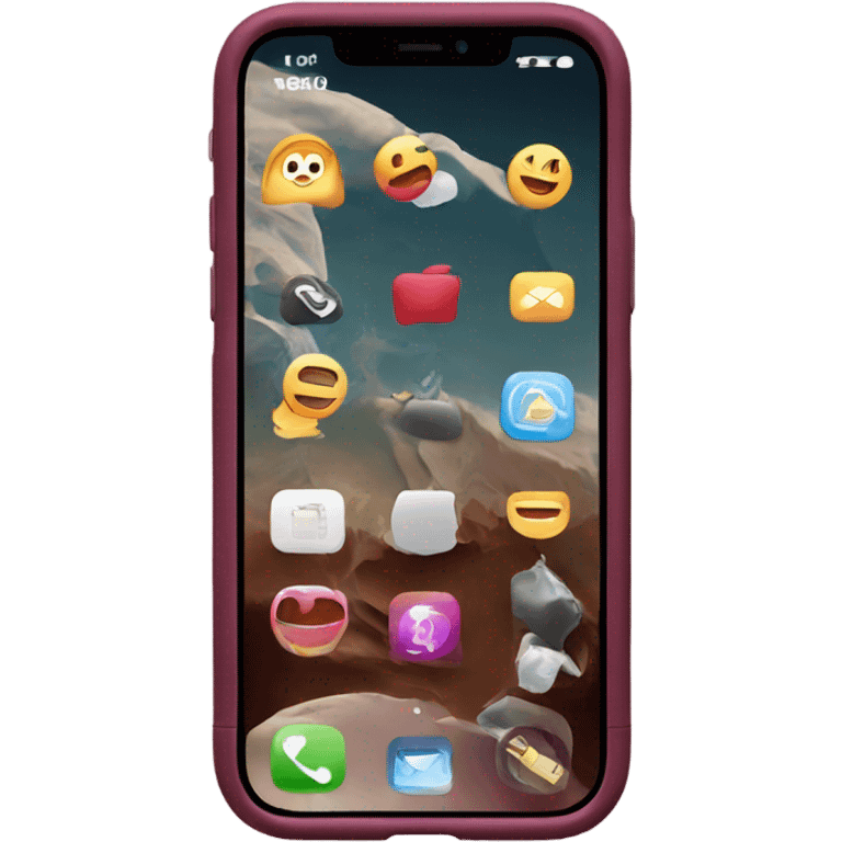 iphone 14 pro with burgundy case emoji