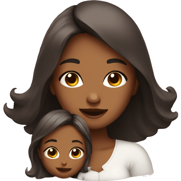 girl and her baby emoji