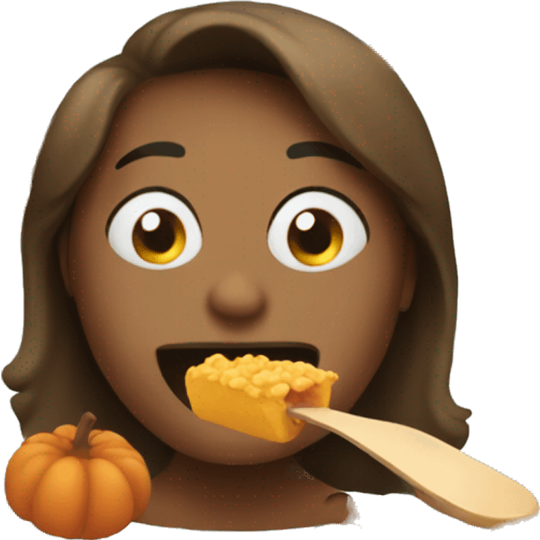 emoji eating lots of thanksgiving food emoji