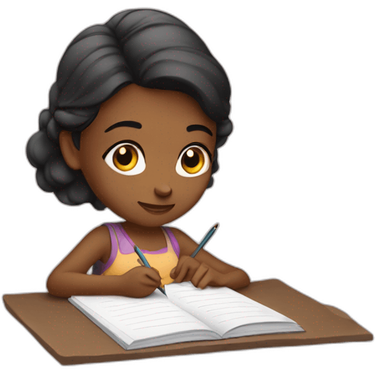 girl writing a book emoji