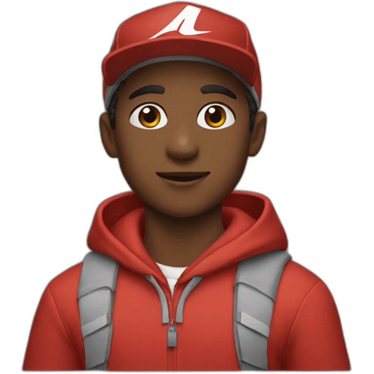 boy with a nike cap red emoji