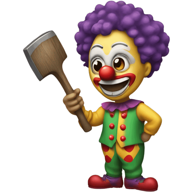 Clown holding hatchet emoji