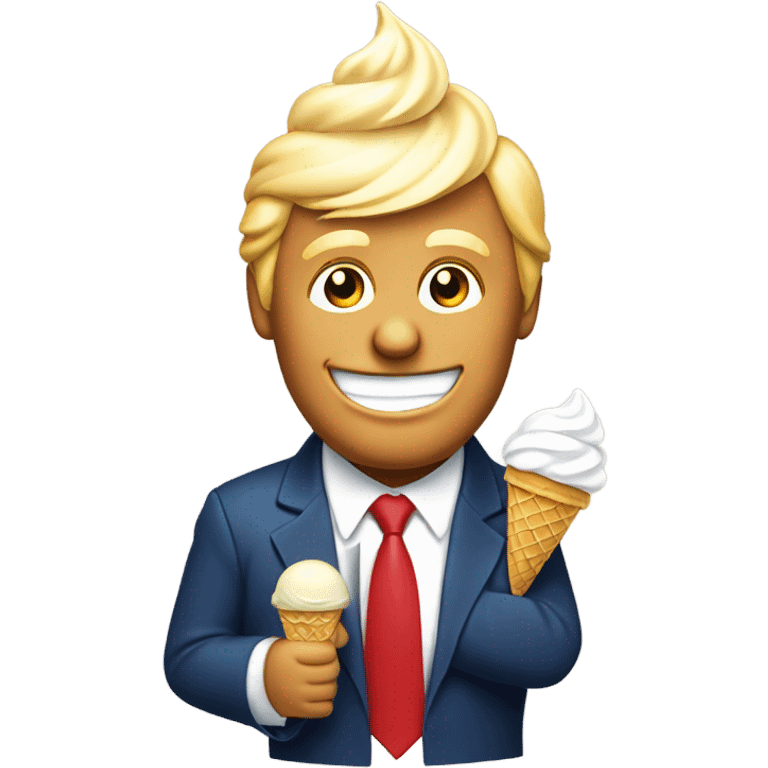 Trump with ice cream emoji