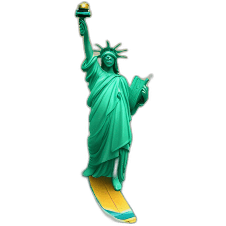 big wave surfing statue liberty emoji