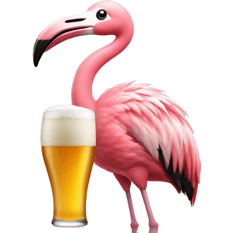 Flamingo mit Bier in dr hand emoji