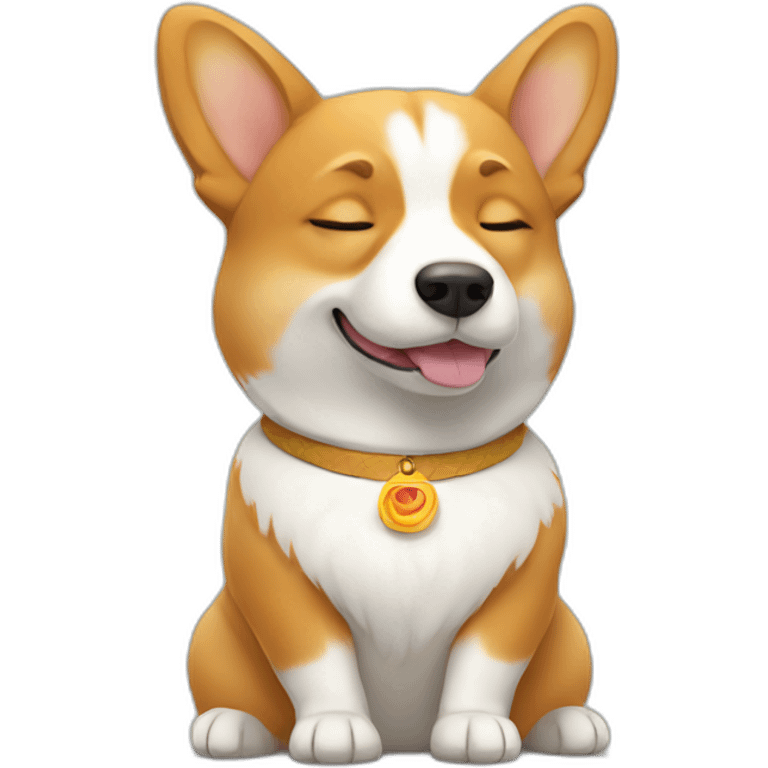 meditating corgi emoji