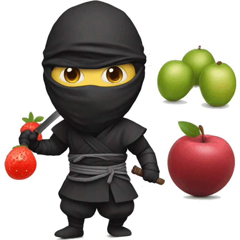 Ninja with fruit emoji