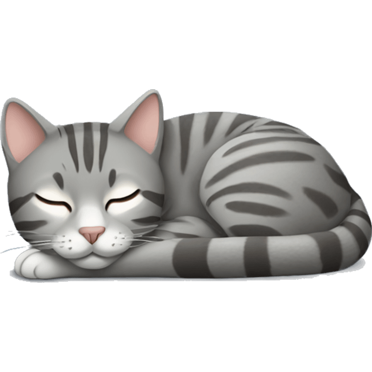 gray tabby cat sleeping emoji