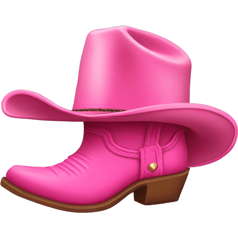 pink cowgirl hat and pink cowgirl boots emoji