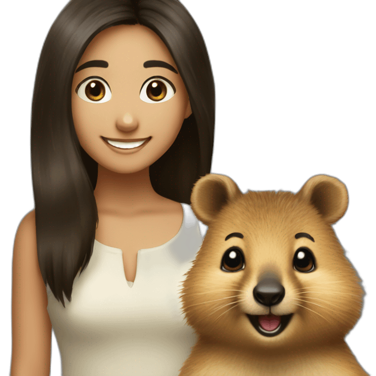 a-happy-quokka-with-happy-girl-who-is-black-hair emoji