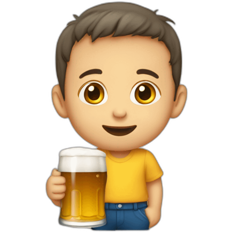 un enfant qui boit une bière emoji