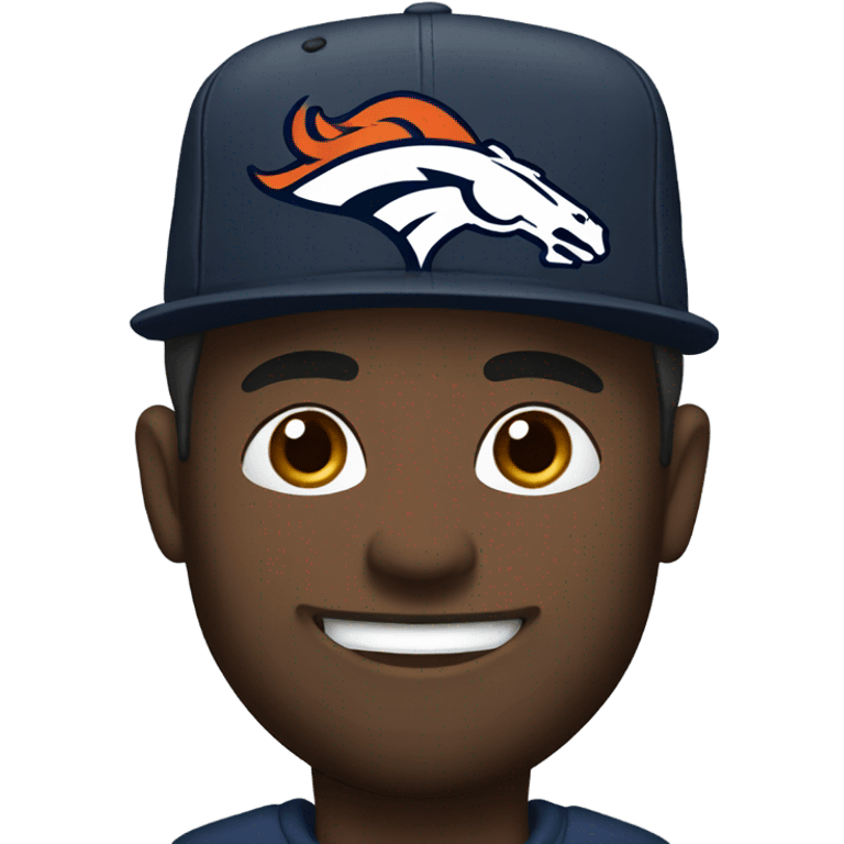 Black man with broncos hat emoji