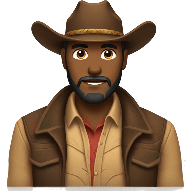 Cowboy with a brown cowboy hat and a beard emoji