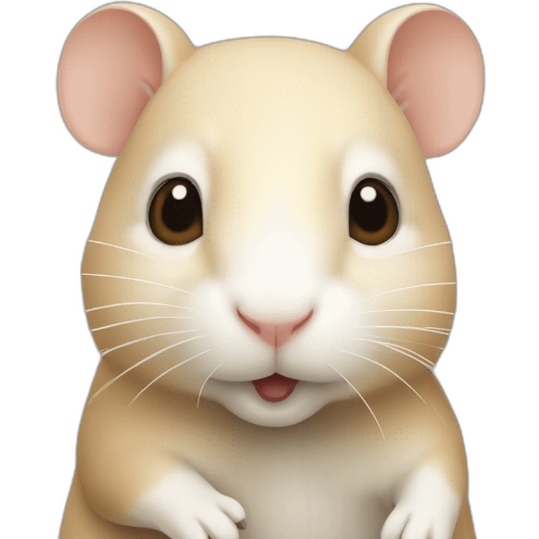 realistic beige and white gerbil emoji