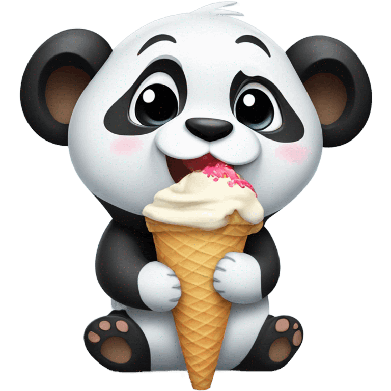 Panda eating ice cream emoji