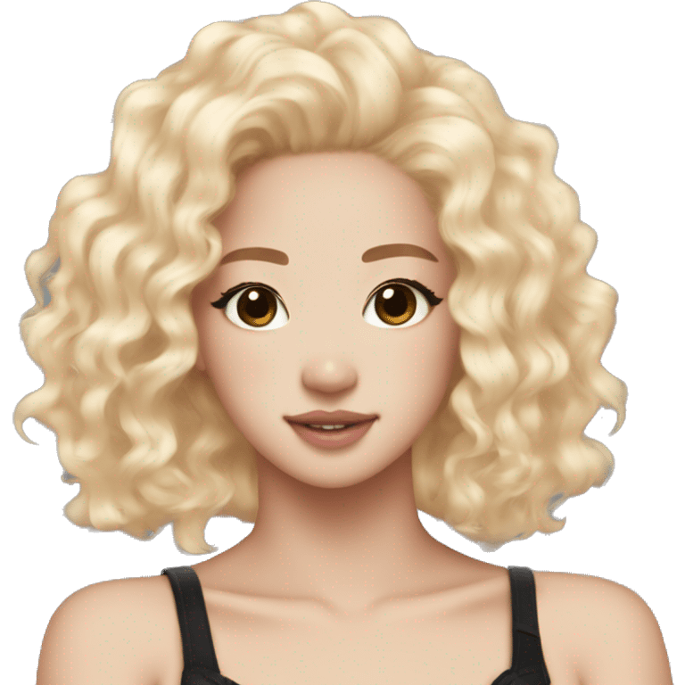 rose of blackpink blonde short curly hair emoji