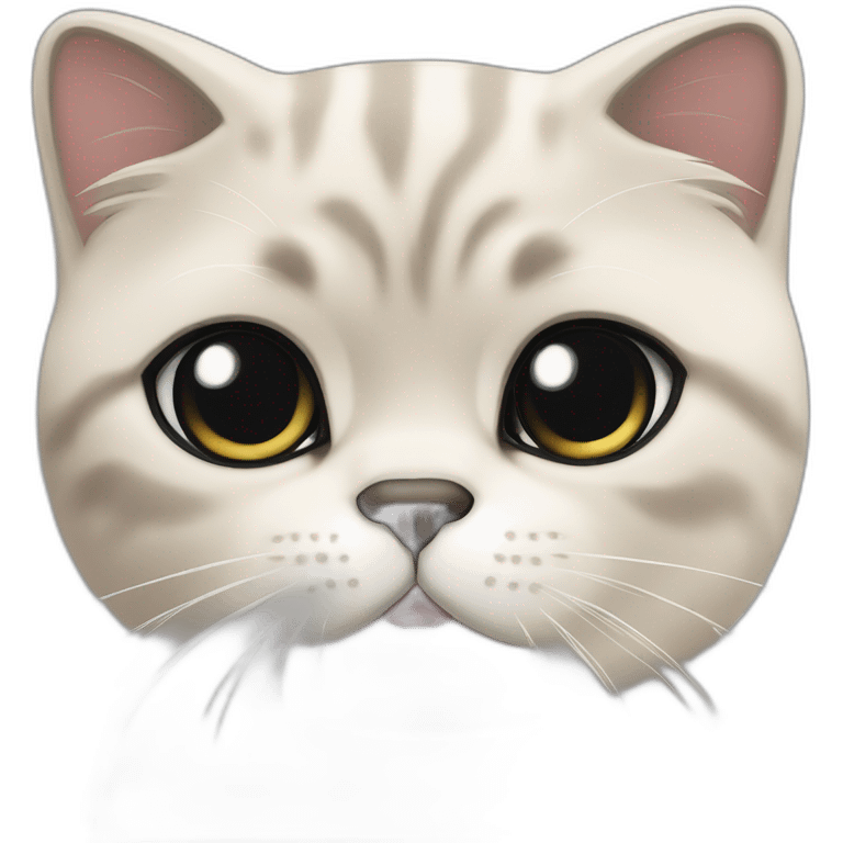 Scottish fold seal point cat emoji