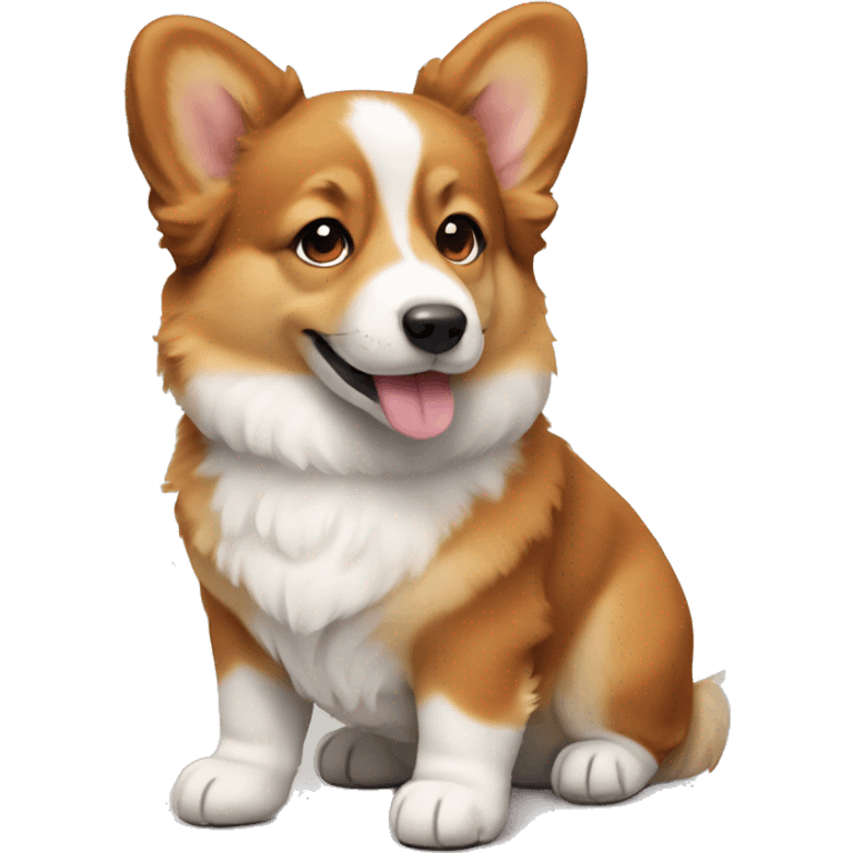 fluffy brown corgi puppy emoji