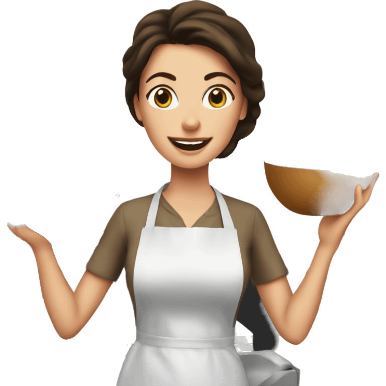 Brunette Housewife cooking  emoji