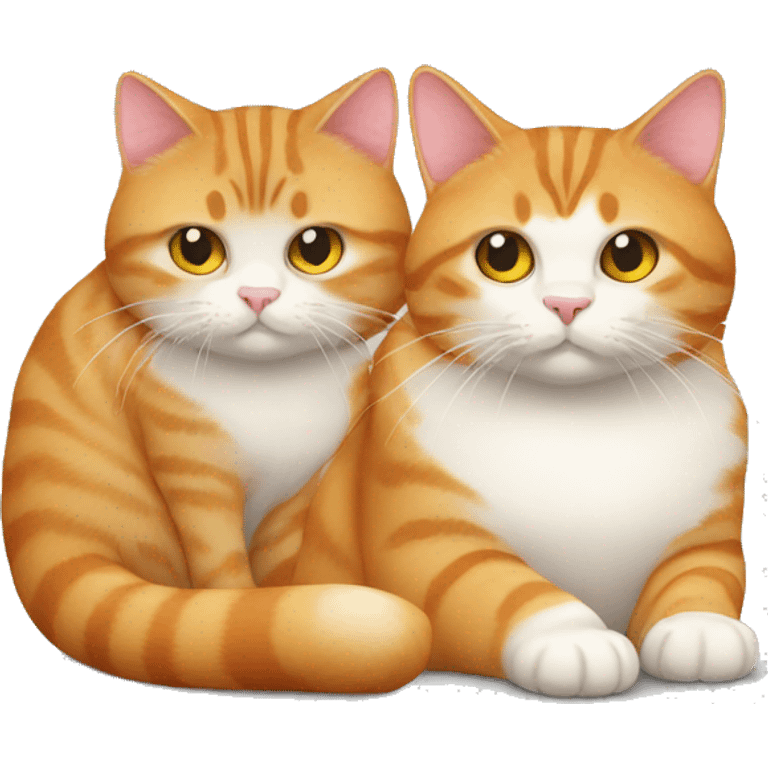 Fat Ginger Cat and Small Tabby Cat emoji