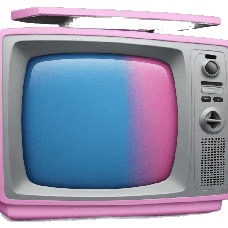 blue and pink television emoji