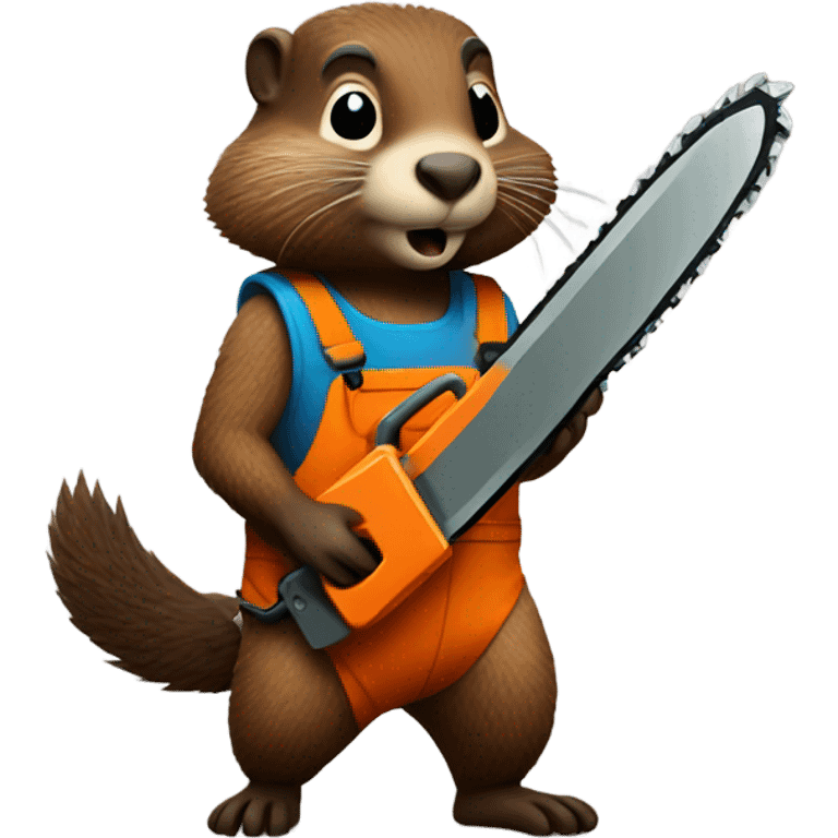 Woodchuck with chainsaw  emoji