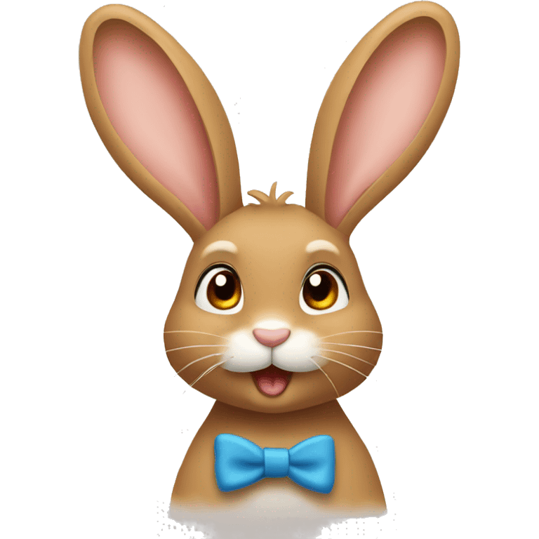 Light brown rabbit with bow emoji