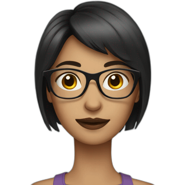 woman with short dark hair and glasses emoji