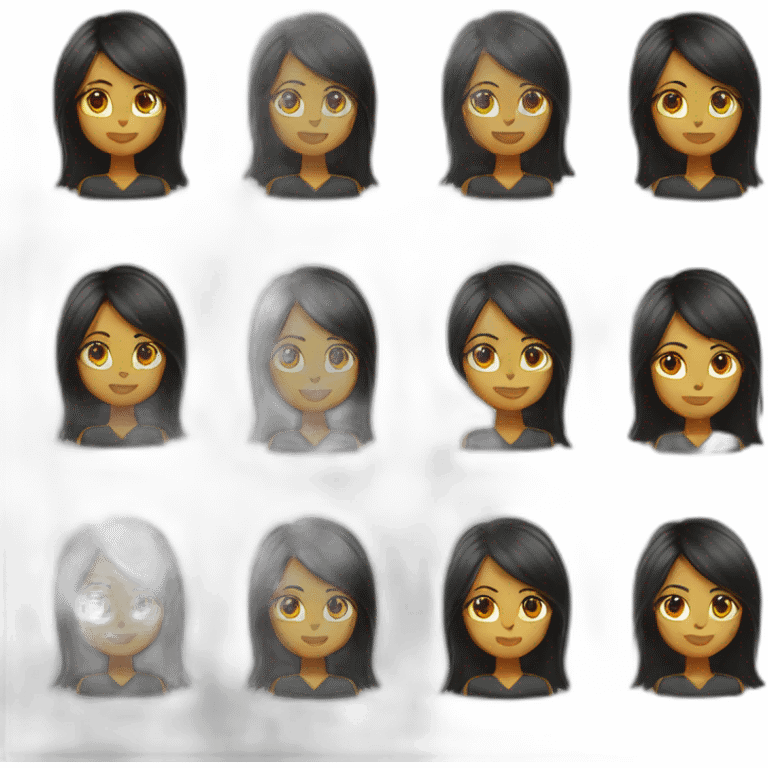 Chica de cabello largo negro emoji