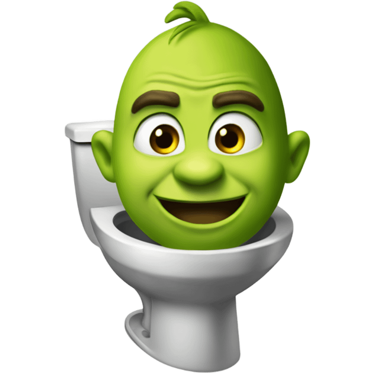 Shreks head coming out of a dookey toilet emoji