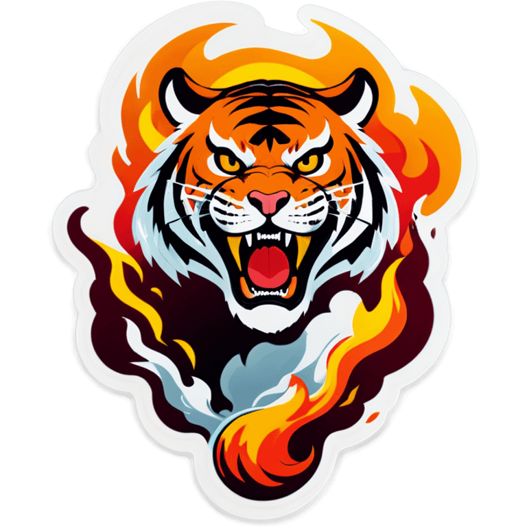 Tiger breathing fire emoji