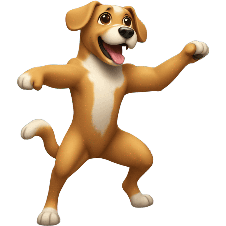 Dog dancing in mountain emoji