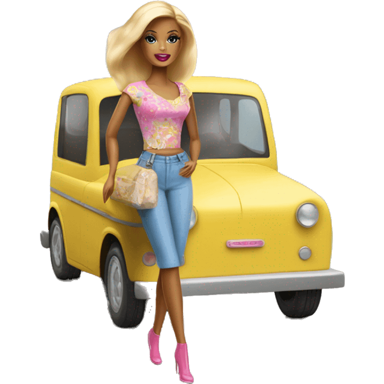 Barbie arriving at auntie house emoji