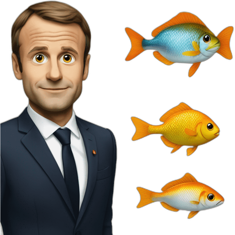 macron sur poisson emoji