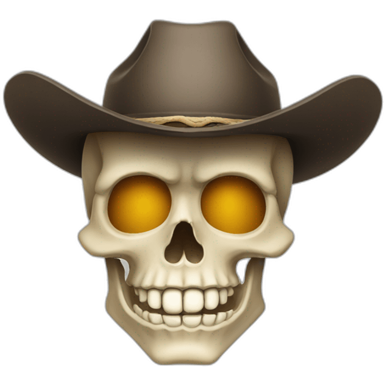 skull cowboy cartoon head emoji