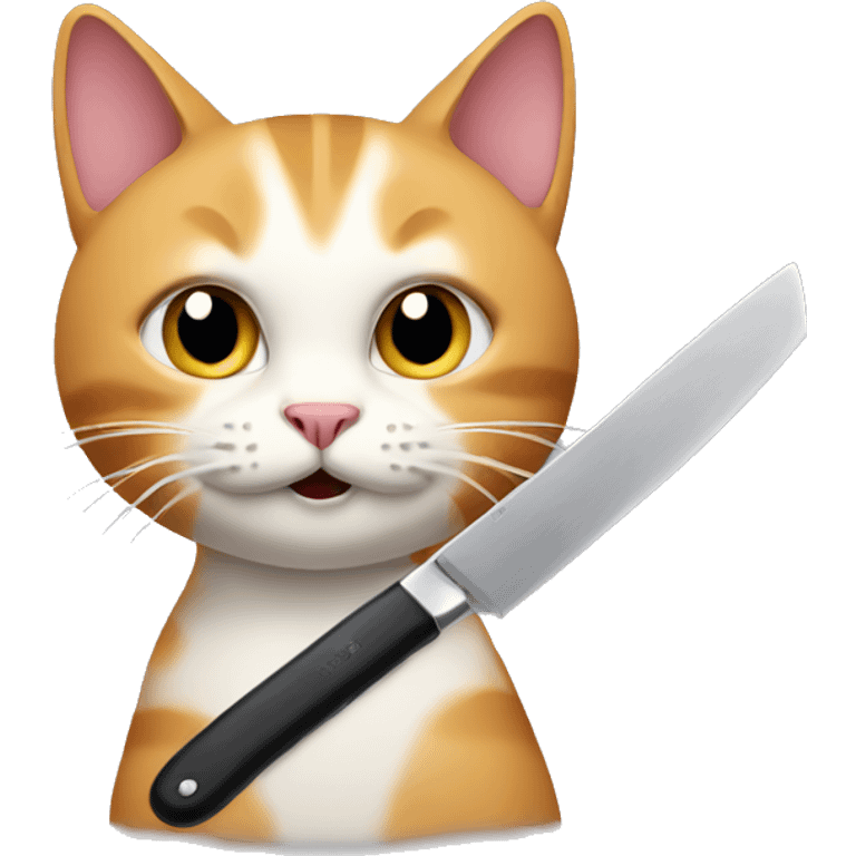 cat with a knife emoji