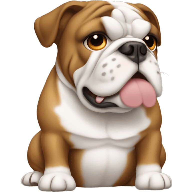 English bulldog that is brown and white emoji