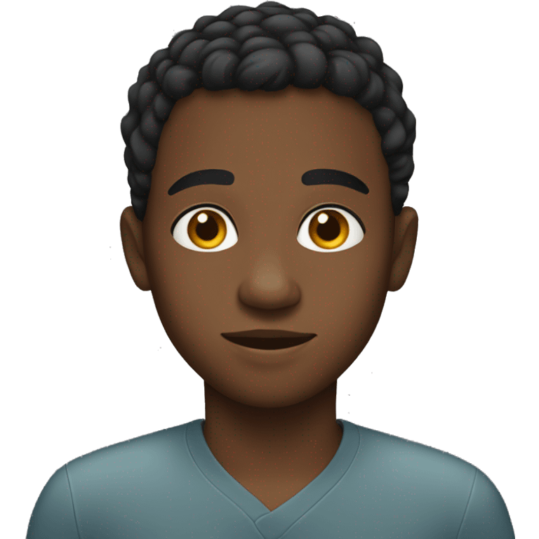 15 year old black boy with short hair emoji