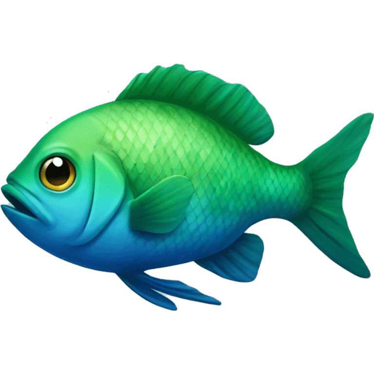 blue and green fish emoji