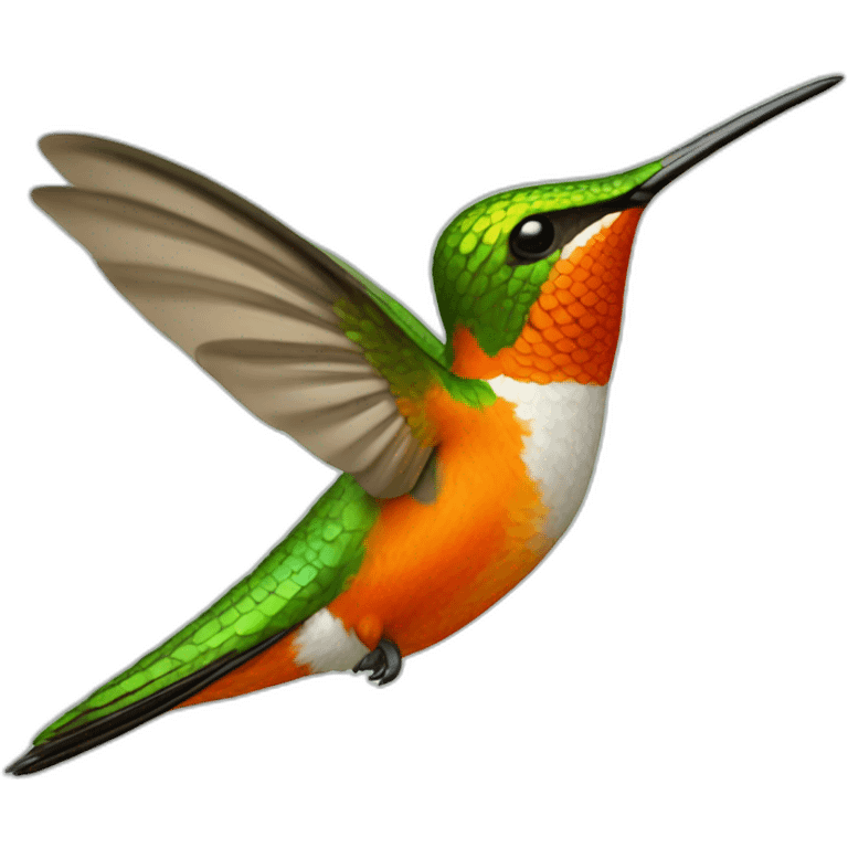 Flying orange hummingbird  emoji