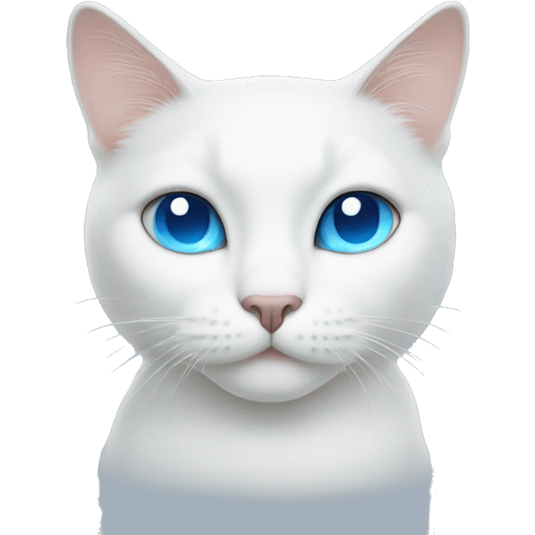 White cat with blue eyes emoji